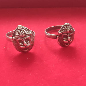 Pure silver Narasimha ring