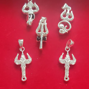 Pure silver Trishul pendant