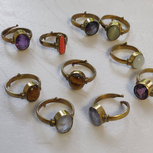 Rings Brass/Semi precious stones