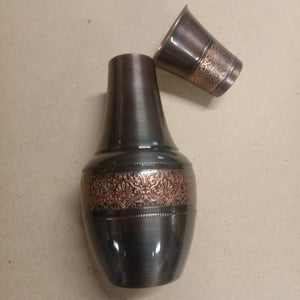 Copper Bottle - Engraved 6 (With Cup)
