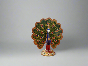 3" Painted Peacock Dancing - MT1063