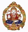 Metal Meenakari Stone Work Ganesh Frame