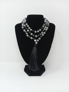 Black Rutilated Quartz Mala