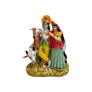 12" Radha Krishna with Cow