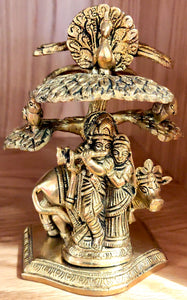 Radha Krishna Brass Deities 6"-7" Murti