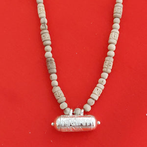Pure Silver Kavach with Natural tulasi beads