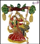 Metal Swinging Radha Krishna On Tree Hanging Decor(UTZ)