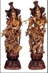 Brass Radha Krishna Antique w Copper Finish(18)