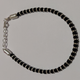 Pure Silver Black bead Adult Anklets