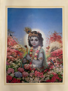 Krishna In Vrindavan Forest Poster