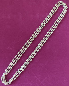 Pure Silver Three Rounds Tulasi Beads 54"