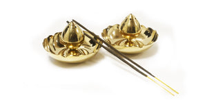 Lotus brass incense holder