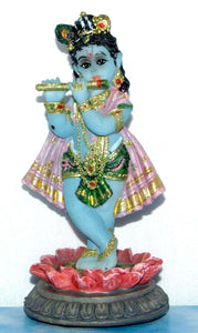 Krishna On Lotus Deity 5" Murti