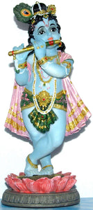 Krishna On Lotus Deity 8" Murti