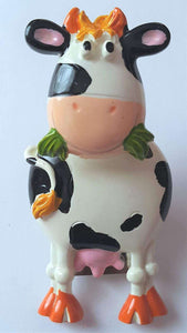 Novelty Booblehead Cow Fridge Magnet with Message Holder - Head On